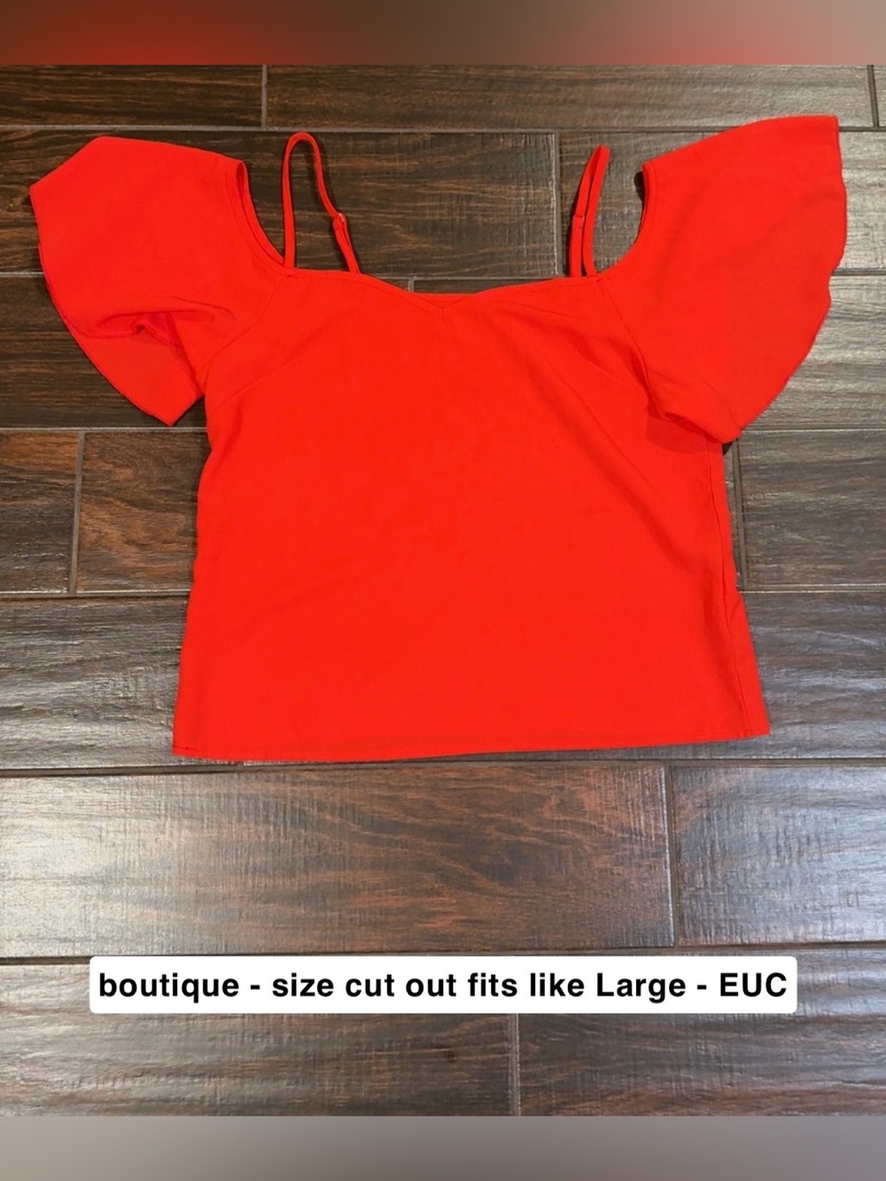 Red Off-Shoulder Ruffle Sleeve Women's Top
